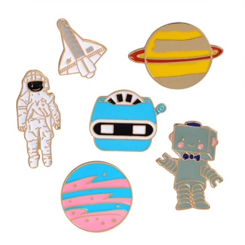 6 Pcs Space Pin Set